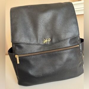 Freshly Picked original diaper bag in black pebbled leather.